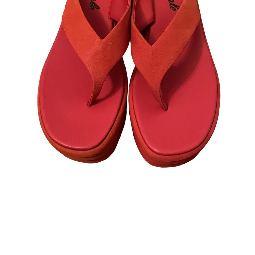 Free People Haven Thong Platform Sandal Flame Red Women's Sz EU 40 US 10 NEW